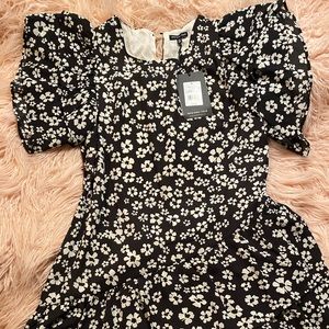 Who What Wear Black & White Floral dress